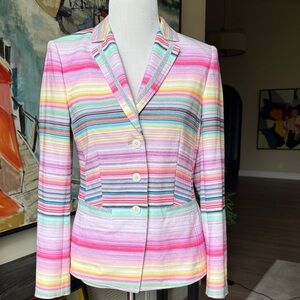 Basler Multicolor Pastel Striped Blazer